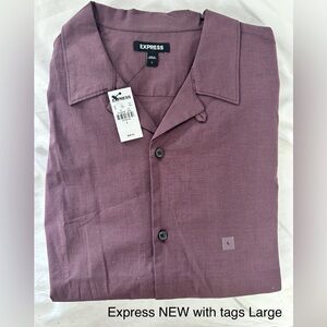 Men’s burgundy / purple Express button-up NEW with tags. Dress shirt Great shirt